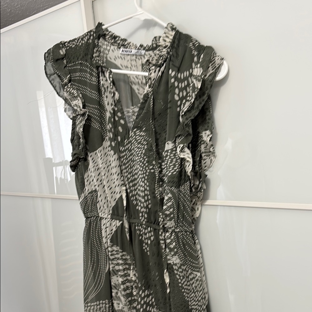 Green and White Women's Dress